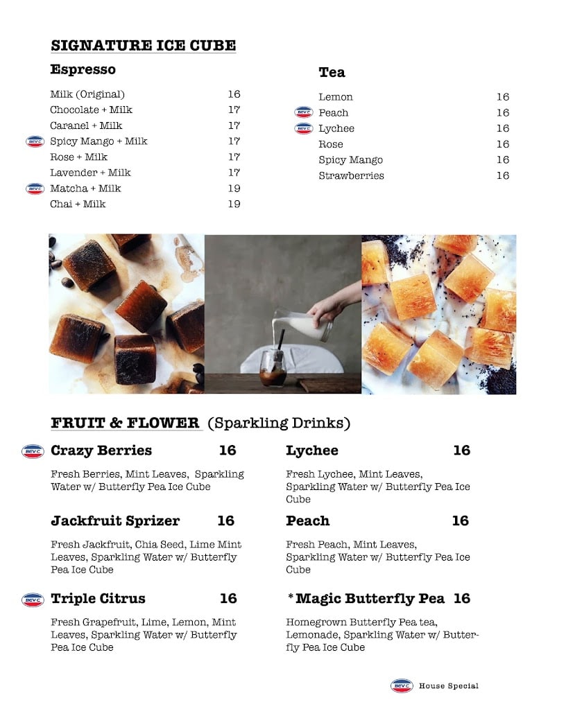 Bev C'afe Menu