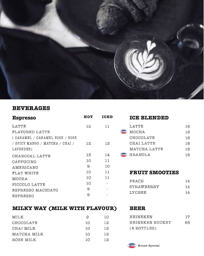 Bev C'afe Menu