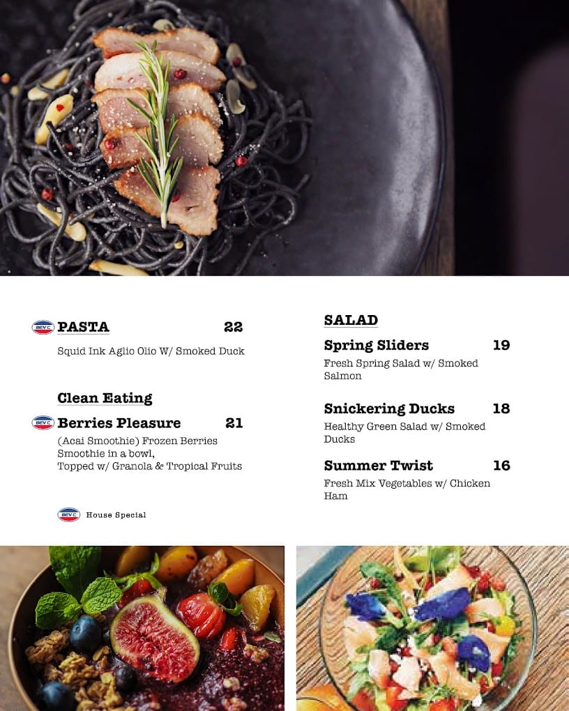 Bev C'afe Menu